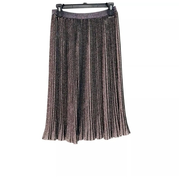 Patrizia Pepe Pleated Midi Skirt Women's Size 42 or US 6 Animal Print Striped - Picture 2 of 5